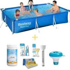 Bestway Swimming Pool - Steel Pro - 300 x 201 x 66 cm - Inklusive WAYS underhållspaket