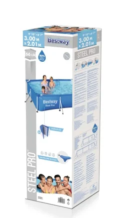 Bestway Swimming Pool - Steel Pro - 300 x 201 x 66 cm - Inklusive WAYS underhållspaket