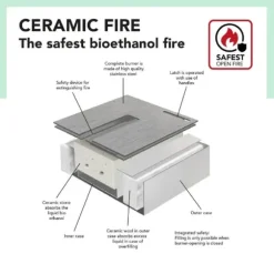 Bio-etanol brännare S (4114B) - Svart - Bio-etanol inbyggd spis med patenterad keramisk sten - 2 KW värme