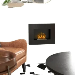 Bioetanol Kamin, Väggmonterad Design, 0,9 L Brännarkapacitet