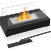 Bioetanol öppen spis Portabelt bord och varm öppen spis, bordseld, för inomhus- och utomhusbruk, 35cm x 18cm x 14,5cm