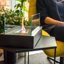 Bioetanolbrännare - bordskamin - 35x18x16,5cm - svart