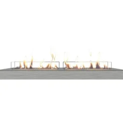 Bioetanolbrännare XXL (11814LS) med inbyggd läpp - Borstat rostfritt stål - bioetanol inbyggd spis med patenterad keramisk sten - 4,5 KW värme