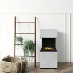 Bioetanol-kamin - DIVINA FIRE - Oslo - Stål - Vit - 100 cm i höjd
