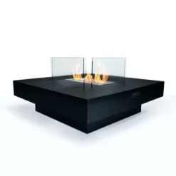 Bioetanolspis - Panarea Noir - 70x70x35 cm - Inomhus och utomhus - Utkast uppåt