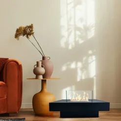 Bioetanolspis - Panarea Noir - 70x70x35 cm - Inomhus och utomhus - Utkast uppåt