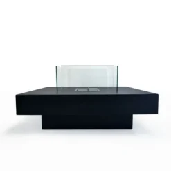 Bioetanolspis - Panarea Noir - 70x70x35 cm - Inomhus och utomhus - Utkast uppåt