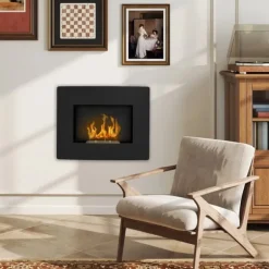 Bioetanolspis - Väggkamin - Tank 0,9 L - 66×16×52 cm - Svart