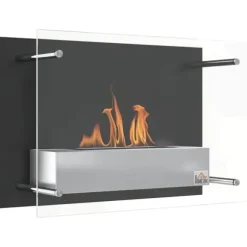 Bioetanolspis - Väggmonterad - 60 x 22 x 40 cm - 1,5 l Behållare - 3 h Brinntid - Svart