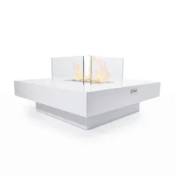 Bioetanolsrör - Panarea Vit - 70x70x35 cm - Inomhus och utomhus - Avgaser avlägsnas uppåt