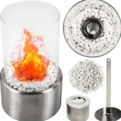 Biokamin fristående biobränslekamin bord terrass Fars dag