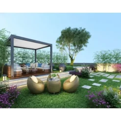 BIOKLIMATISK PERGOLAN PONANT GRÅ 3X4 FRISTÅENDE