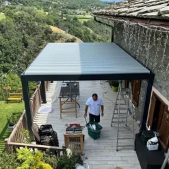 BIOKLIMATISK PERGOLAN PONANT GRÅ 3X4 FRISTÅENDE