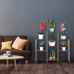 Blomhylla, Trä, 70x89x27 cm, Brun