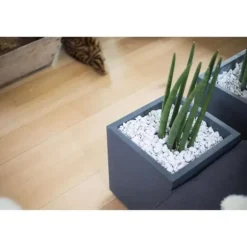 Blomkruka Fyrkantig 40 cm - EDA - Grafit - 31 L - 39 x 39 x H. 43 cm - Grå Antracit