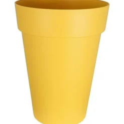 Blomkruka RIVIERA - SOLEILLA HAUT - Plast - H65 x D49 cm - Gul