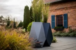 Blomkruka VOLCANO - 42x30x80cm - plast - vit