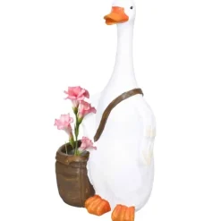 Blomkruka, 32x18x60 cm, Vit Brun