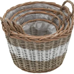 Blomlåda upphöjd 4 st korg med PE-foder