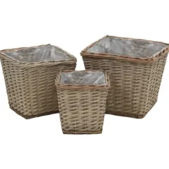 Blomlåda upphöjd 3 st korg med PE-foder