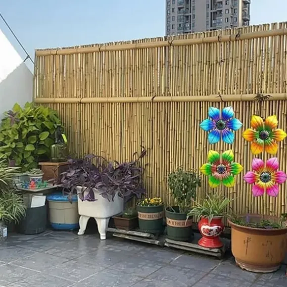 Blomma Metall Väggdekor Trädgård prydnad 15x15x0,8cm - Grön