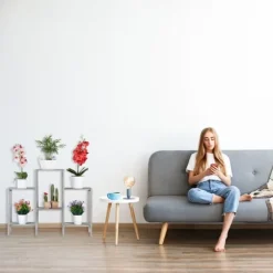 Blomsterhylla, 70x89x27 cm, Grå