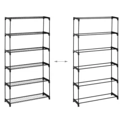 Blomsterhylla, 174x91x28,5 cm, Svart, Metall