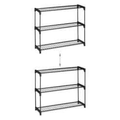 Blomsterhylla, 174x91x28,5 cm, Svart, Metall