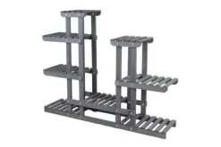 Blomsterlåda i trä 95x116x25 cm, flernivåer, grå, RKB