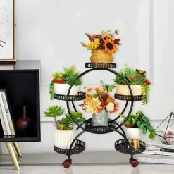 Blomsterställ, flerlagers, blomkruksställ, Svart