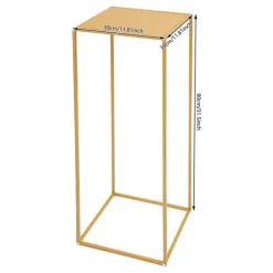 Blomsterställ för Bröllop - Rektangulär Geometrisk Metallställning - 10-Pack - 30×30×80 cm - Storlek L - Guld