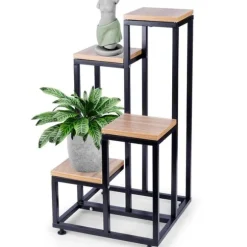 Blomsterställ i metall i 4 nivåer, ställ för krukor, växter och blommor