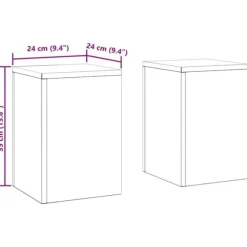 Blomsterställ i stål för utomhusbruk – 2 st | Färg: Antracit | Storlek: 24x24x35 cm