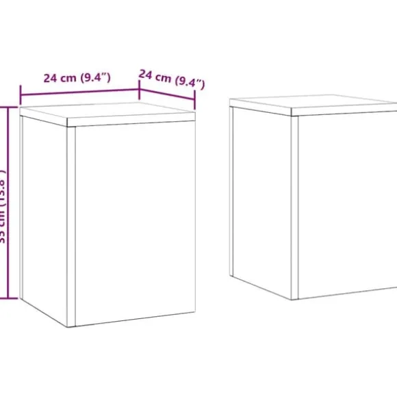 Blomsterställ i stål för utomhusbruk – 2 st | Färg: Antracit | Storlek: 24x24x35 cm