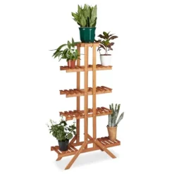 Blomsterställ, 142,5x83x28,5 cm, Brun