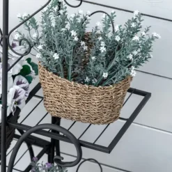 Blomsterställ, 45x24,5x80 cm, Svart