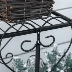 Blomsterställ, 45x24,5x80 cm, Svart