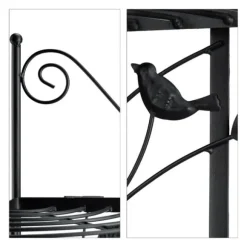 Blomsterställ, 160x36x36 cm, Svart