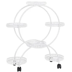 Blomsterställning, Rullande design, Rymmer 6 krukor,VIT