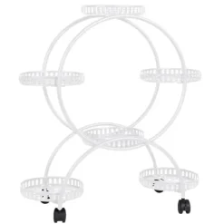 Blomsterställning, Rullande design, Rymmer 6 krukor,VIT