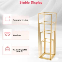 Blomsterställ/Växtställ - Bord/fristående displayställ - 4-pack - 10 kg per ställ - Stål & plast - DIY placering för bröllop/dekor