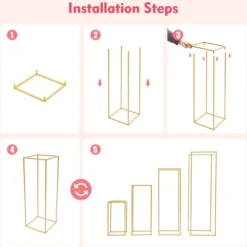 Blomsterställ/Växtställ - Bord/fristående displayställ - 4-pack - 10 kg per ställ - Stål & plast - DIY placering för bröllop/dekor