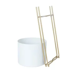 Blomställ DEIA WHITE S 19,5x18xH37cm, vit/gyllene