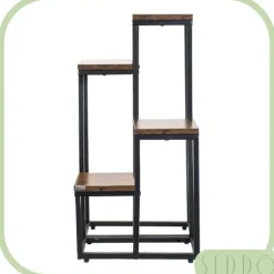 Blomställning, hylla för blommor, växter, krukor, fristående, 4 hyllor, loft