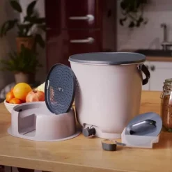 Bokashi Essential 15,3L kompostbehållare - Skaza - Inkluderar 1 kg aktivator - Grå