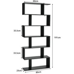 Bokhylla, 80x23x191 cm - Material: ingenjörsträ