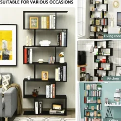 Bokhylla, 80x23x191 cm - Material: ingenjörsträ