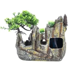 Bordfontän, 30 x 18 x 26 cm, Resinmaterial, Nedsänkt pump, Pastoral stil, Naturliga element