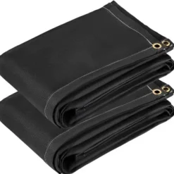 Brandfilt, 2-pack 2,4x3 m svart, glasfiber flamskyddad