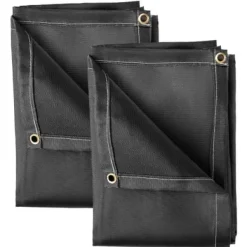 Brandfilt, 2-pack 2,4x3 m svart, glasfiber flamskyddad